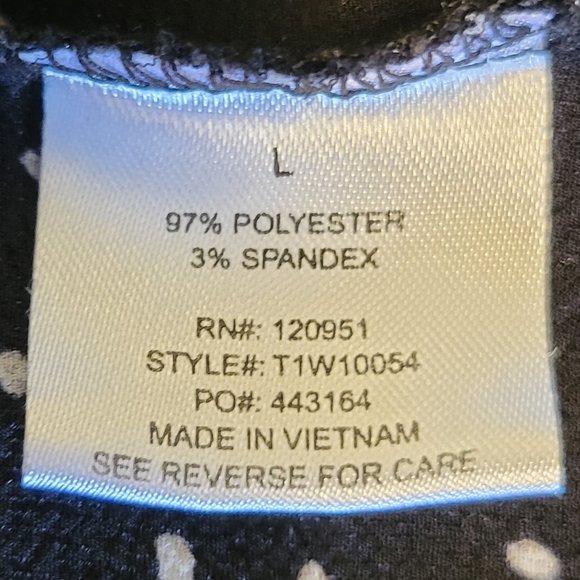 Papercut Clothing black with white polka dot short sleeve tunic blouse Sz: L - Picture 5 of 6